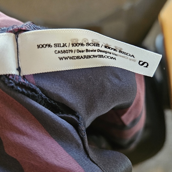 100% Silk Women's Striped Long Robe - Dear Bowie (Anthro) - Size S - Picture 5 of 6